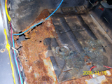 Body Work Required: Rust Repair, Drivers Side Floor Pan - Close View