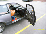 General Passenger Side View - Carpet Removed and Rolled up - Stuffed in Two Large Leaf Bags